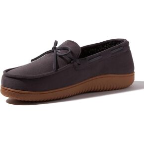 Dearfoams Men's Indoor Outdoor Breathable Pierce Moccasin Slipper
