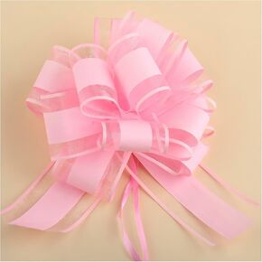 6 PCS 6 Inches Large Pull Bows Gift Wrapping Pull Bow Ribbon Pull BowsI for Christmas Wedding Baskets Valentine's Day Bows Ribbon Bow for Gift Wrapping (Pink)