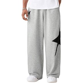 GORGLITTER Men's Y2K Star Pants Graphic Baggy Sweatpants Elastic Waist Loose Wide Leg Joggers