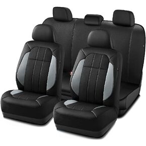 Road Comforts Premium Leather Front Seat Cover – Luxurious, Airbag-Compatible, Ergonomic Design with Non-Slip Fit, Universal for Cars, SUVs, Trucks, and Vans - Beige