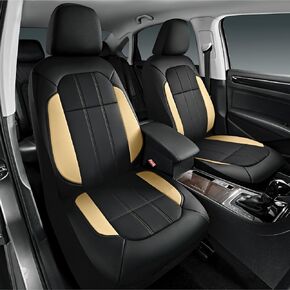 Road Comforts Premium Leather Front Seat Cover – Luxurious, Airbag-Compatible, Ergonomic Design with Non-Slip Fit, Universal for Cars, SUVs, Trucks, and Vans - Beige in Kuwait