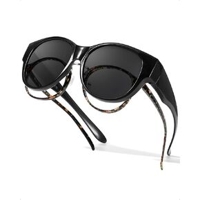 Polarized Fit Over Sunglasses for Women - Trendy Oversized Wear Over Glasses UV Protection for Driving IF5779