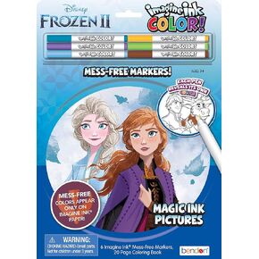 Disney Frozen 2 Anna and Elsa 20-Page Imagine Ink Imagine Color Pad Activity Book with 6 Mess Free Markers 45817 Bendon
