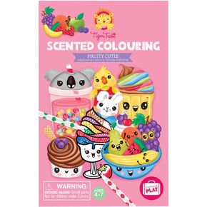 Tiger Tribe Scented Coloring Set - Fruitie Cutie, Activity Set for Kids, 8X Scented Markers, Fruit & Dessert Design, Perfect for Travel, Great Gift
