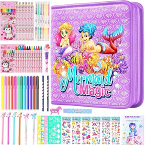 DANLCUPL Fruit Scented Markers Set 65 Pcs with Glitter Flamingo Pencil Case & Stationery, Art and Craft Coloring Supplies Birthday Gifts for Kids 4-12 Year Old (Flamingo Toucan Pink)