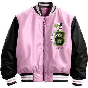 Warner Bros Beetlejuice Girls Bomber Zip-Up Jackets Beetlejuice Graphic Print Zipper Jacket for Kids & Teens