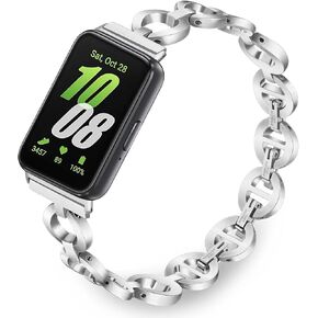 سوار ساعة TRUMiRR لهاتف Galaxy Fit 3 للنساء، سوار ساعة من الفولاذ المقاوم للصدأ حزام مجوهرات أنثوي لهاتف Samsung Galaxy Fit 3 in Kuwait