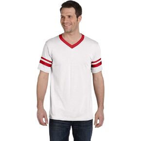 Augusta Sportswear Sleeve Stripe T-Shirt / Jersey, White/Red