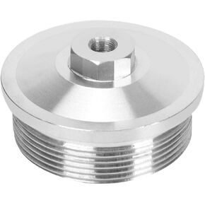 Billet Oil & Fuel Filter Silver 1/8" NPT Port Caps - Compatible with 2003-2007 F-ord Powerstroke Diesel 6.0 F250 F350 F450 F550 6.0L Powerstroke Diesel - Silver (Pack of 2)