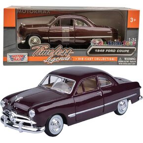 1949 Ford Coupe, Burgundy - Motormax Premium American 73213 - 1/24 Scale Diecast Model Car,unisex-children