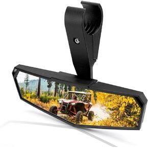 KEMIMOTO UTV Rear View Mirror with Extended Bracket for 1.75"-2" Roll Bar Cage, Center View Mirror Compatible with Talon Pioneer, Polaris RZR PRO XP, Mule Teryx, Can Am Commander Maverick, Gator Rhino
