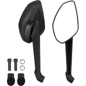 Motorcycle Side Rearview Mirror Replacement for Ducati Diavel 2014-2015 Monster 821 Dark 1200 1200S(Black Side Mirror Stem)