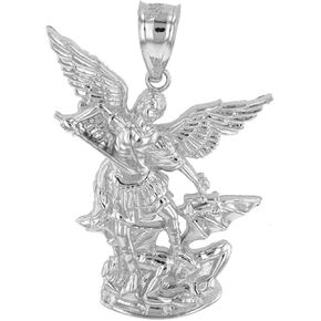 Certified 925 Sterling Silver Catholic Saint Michael The Archangel Pendant (1.35")