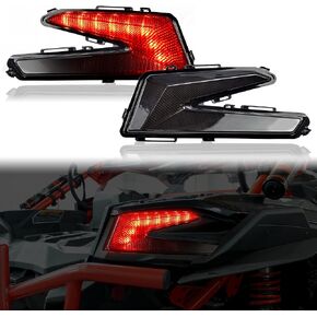LED Rear Tail Lights for Can Am X3, KATIMOTO Brake Stop Taillights Rear Lamps Tail Lamps for Can-Am Maverick X3 XDS XRS Max Turbo R 2017-2024 Accessories, Replace #710004744 (Smoked Black, 2PCS)