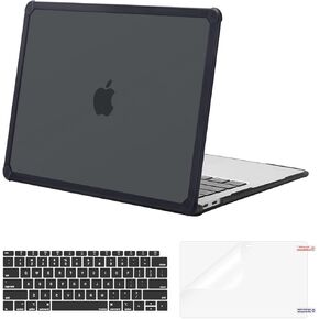 MOSISO Compatible with MacBook Air 13 inch Case 2022-2018 Release A2337 M1 A2179 A1932, Anti-Cracking Heavy Duty Plastic Hard Shell Case with TPU Bumper&Keyboard Cover&Screen Film, Emerald Green
