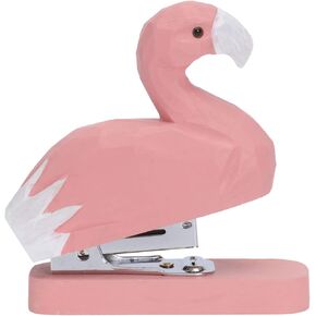 MAGICLULU Flamingo Shape Stapler Portable Wooden Stapling Machine Cute Pink Animal Stapler Ideal for School Students Office Supplies