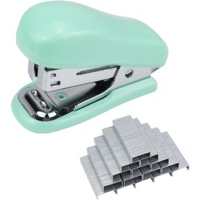 Mini Desktop Stapler Set,20 Sheet Capacity,Includes Built-in Staple Remover and 750PCS No.12 Staples,Small Cute Stapler for Office and School Supplies (Green)