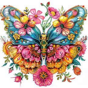 MXJSUA Halloween Special Diamond Painting Kits for Adults, Red Butterflies 5D Special Shape Diamond Art Kits, Crystal Rhinestones Diamond Gem Art Painting for Home Wall Decoration 12×12 inch