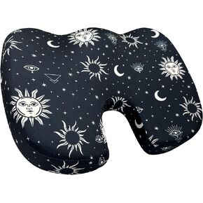 Seat Cushion Butt Pillow for Car Long Sitting Home Office Memory Foam Chair Cushions Desk Chair Pad for Back Coccyx Tailbone Pain Relief (Red Flowers)