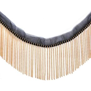 1 Yard Golden Metal Beads Fringe Trim Sewing Lace Beaded Decorative Trim Tassel Chain for Jeans Clothing Accessories DIY Decoration