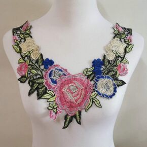 1 Pcs Embroidery Organza Fringe Lace Collar Decoration Fabric DIY Tulle Neckline Sewing Applique Supplies