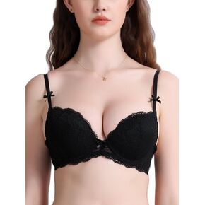 Women's Push Up Lace Bras Add 2 Cups Full Coverage Plunge Padded Underwire Lift Up Bras