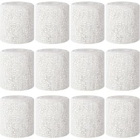 12PCS Plaster Cloth Rolls, 3 Inch x 15Feet Plaster Bandages, Plaster Strips Plaster Gauze for Art Project, Belly Cast, Mask Making, Sculptures, Body Casts, Craft Projects, Scenery Construction