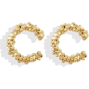 Chunky Gold Ear Cuff Earrings for Women Rhinestone Ear Cuffs Non Piercing Cartilage Clip on Earrings Minimalist Hypoallergenic Crystal Cuff Jewelry