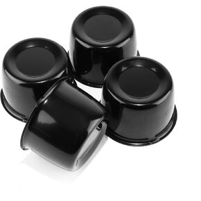 4Pcs 5.15" Push Through Wheel Center Caps Stainless Trailer Hub Cap for Truck SUV RV Wheel Rim (Fit 5.15" Bore 4.92" H Matt Black)