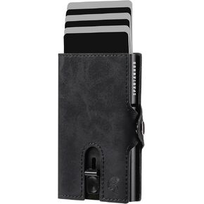 SPARTANHUB RFID Slim Wallet For Men - Mens Front Pocket Wallets, Thin & Compact Cardholder, Minimalistic With Small Coin Pouch, Modern Secure Leather Wallet That Holds Cards & Cash