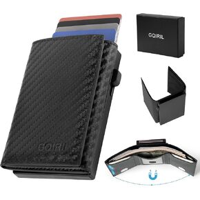 RFID Blocking Wallet for Men - Slim Minimalist Magnetic Wallet with Gift Box, Case Money Cash Slot, Smart Pop Up Credit Card Holder, Boyfriend Men's Father Husband Birthday Festival Gifts