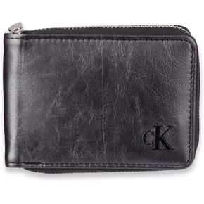 Calvin Klein Men's RFID Crinkle Leather Slimfold Wallet