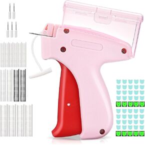LINGSFIRE Quick Clothing Fixer, Sewing Gun Speedy Clothing Fixer with Storage Box 5 Needles Mini Stitch Gun for Clothes Tagging Gun with 1200 Fasteners 50 Luminous Gaskets