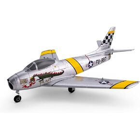 E-flite RC Airplane UMX F-86 Sabre 30mm EDF BNF Basic Transmitter Battery and Charger Not Included EFLU7050