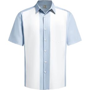 Hardaddy Men's Vintage Bowling Shirt Short Sleeve Button Down Hawaiian Summer Beach Casual Shirts