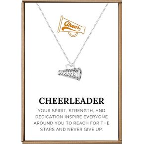 VIY Personal Card Cheerleader gifts, Cheerleader gifts bulk for team, Cheerleader necklace, Cheerleading gifts, Cheer team gifts, Cheer coach gifts for women, Cheerleader coach gifts for women