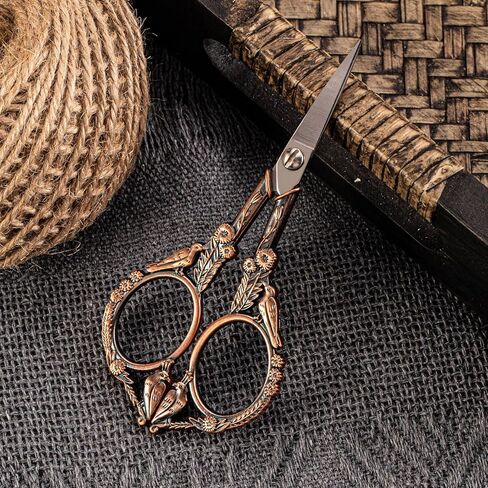 Embroidery Scissors, Small Sharp Pointed Sewing Scissors for Cross Stitch Cutting Embroidery Sewing Handcraft Craft Art Work DIY Tool with PU Leather Sheath (Silver) in Saudi Arabia