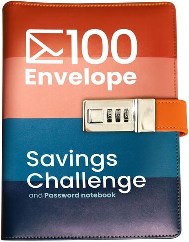 100 Envelope Challenge Binder, Money Saver Money Challenge Binder and Saving Password Binder. Budget Planner with 100 Cash ENVELOPES to Save $5,050 (with Lock) in Saudi Arabia