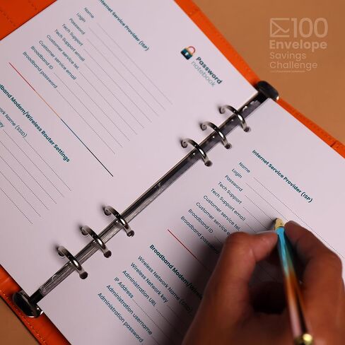 100 مغلف تحدي الموثق، موثق التحدي المال توفير المال وحفظ كلمة المرور الموثق. مخطط الميزانية مع 100 مظروف نقدي لتوفير 5,050 دولارًا (مع قفل) in Saudi Arabia