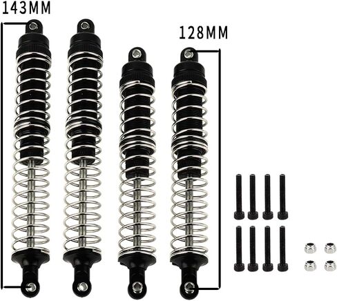 CNC Machined Front & Rear Metal Shocks Absorber Damper for Axial RBX10 Ryft 1/10 RC Crawler Car Upgrade Parts Accessories (Black) in Saudi Arabia