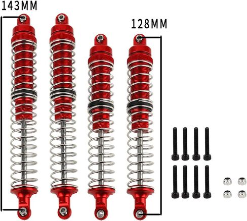 CNC Machined Front & Rear Metal Shocks Absorber Damper for Axial RBX10 Ryft 1/10 RC Crawler Car Upgrade Parts Accessories (Black) in Saudi Arabia
