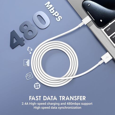 كابل Carplay لكابل شاحن السيارة iPhone 15/16، 4 حزم USB A إلى USB C لسلك Carplay USB C، iPhone 16/15/Plus/Pro Max، iPad Pro 12.9/11، Air 5th/4th Gen، Mini 6th Gen/ كيبل شحن السيارة 3 قدم in Kuwait