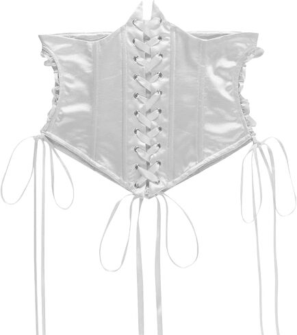 Satin Corset For Womens Lace Up Short Torso Versatile Elegant Party Vintage Bustier in Saudi Arabia