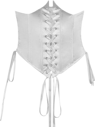 Satin Corset For Womens Lace Up Short Torso Versatile Elegant Party Vintage Bustier in Saudi Arabia