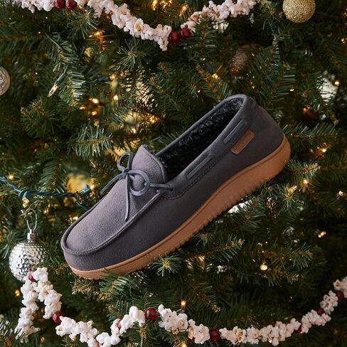 Dearfoams Men's Indoor Outdoor Breathable Pierce Moccasin Slipper in Saudi Arabia