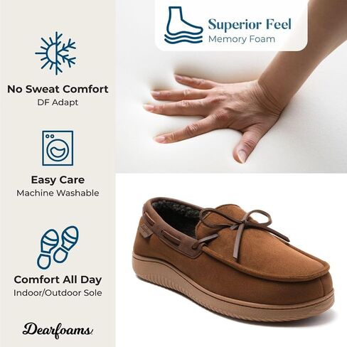 Dearfoams Men's Indoor Outdoor Breathable Pierce Moccasin Slipper in Saudi Arabia