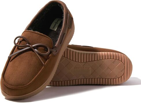 Dearfoams Men's Indoor Outdoor Breathable Pierce Moccasin Slipper in Saudi Arabia