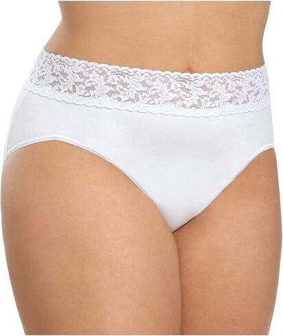 Hanky Panky Women's Plus Size Organic Cotton Signature Lace French Brief in Saudi Arabia