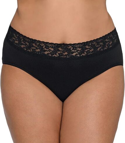 Hanky Panky Women's Plus Size Organic Cotton Signature Lace French Brief in Saudi Arabia