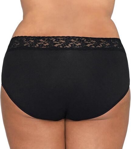 Hanky Panky Women's Plus Size Organic Cotton Signature Lace French Brief in Saudi Arabia